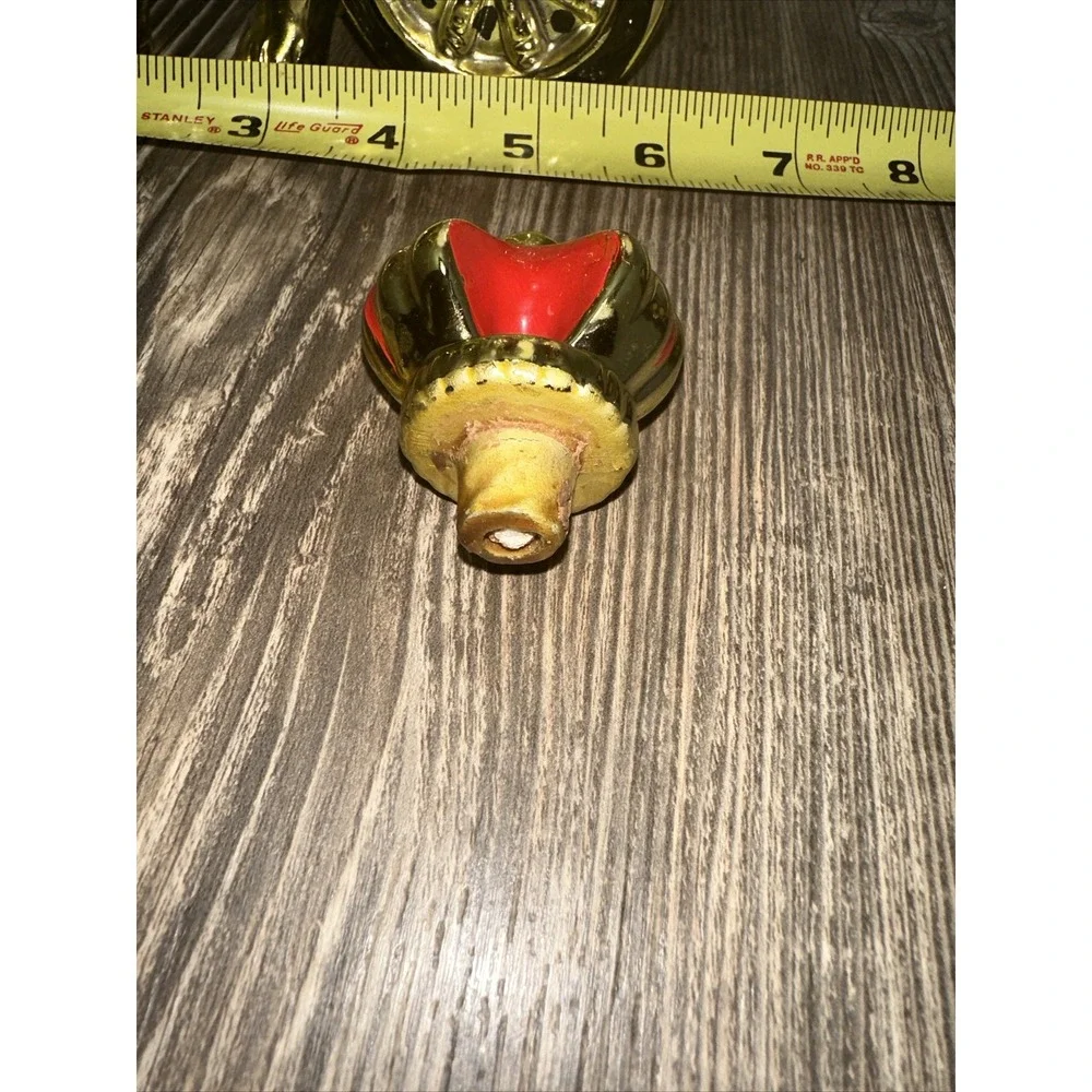 Donkey Liquor Decanter Red Gold Crown Cart Vintage Some Flaws